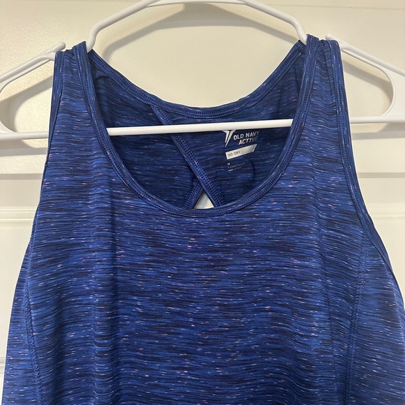 Old Navy Workout Tank Top Blue Speckled Pink Purple Fitted Size Medium Women's - Picture 5 of 8